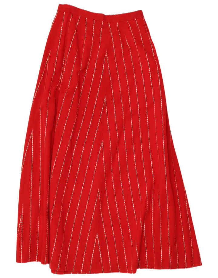 Vintage Womens Maxi Skirt W28 Medium  Red Striped