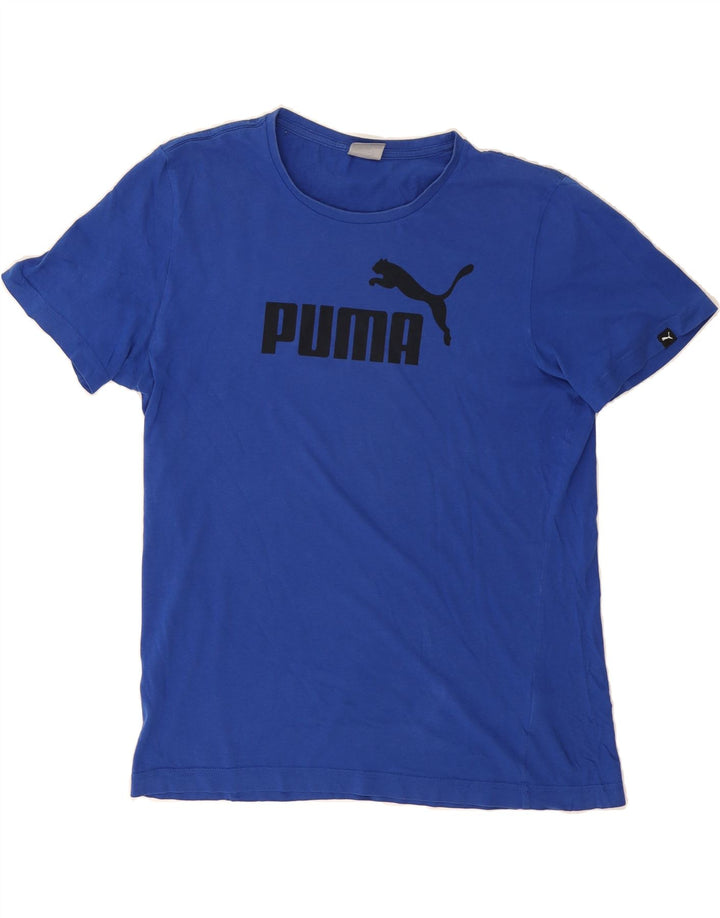 PUMA Mens Graphic T-Shirt Top Medium Blue Cotton Vintage Puma and Second-Hand Puma from Messina Hembry 