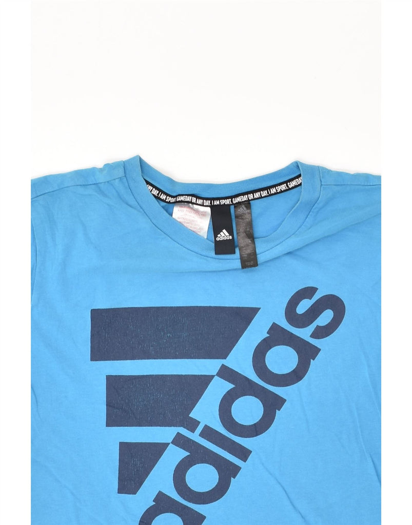 ADIDAS Boys Graphic T-Shirt Top 13-14 Years Blue Cotton | Vintage Adidas | Thrift | Second-Hand Adidas | Used Clothing | Messina Hembry 