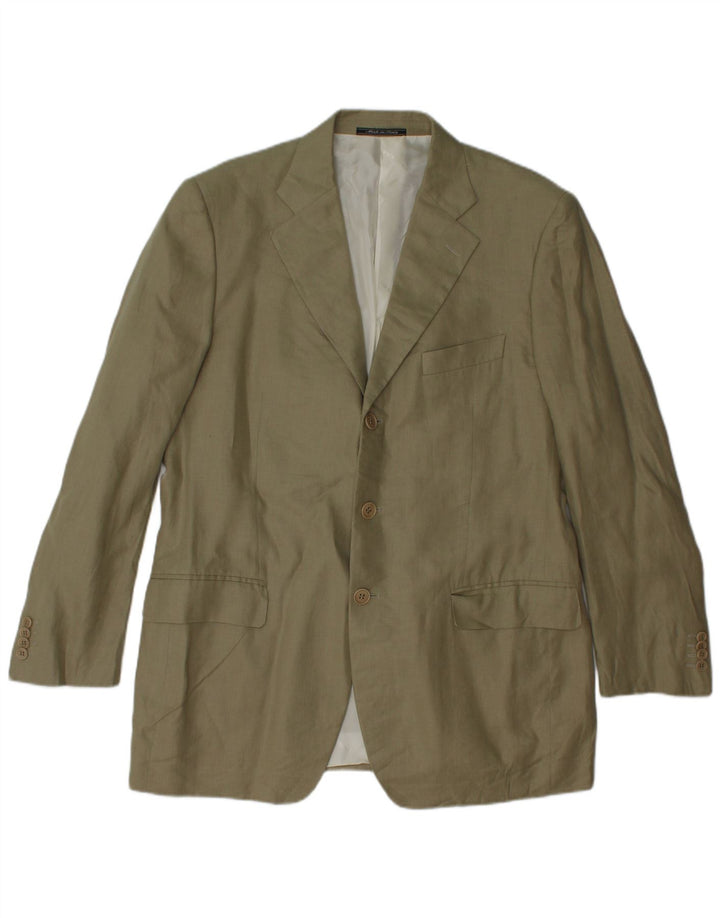 Krizia Mens 3 Button Blazer Jacket UK 38 Medium Khaki