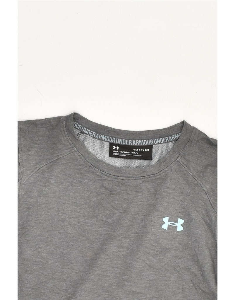 UNDER ARMOUR Mens Graphic Sweatshirt Jumper Small Grey | Vintage Under Armour | Thrift | Second-Hand Under Armour | Used Clothing | Messina Hembry 