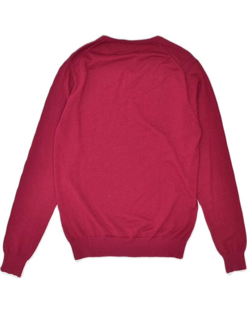 GUESS Mens V-Neck Jumper Sweater Small Red Acrylic | Vintage | Thrift | Second-Hand | Used Clothing | Messina Hembry 