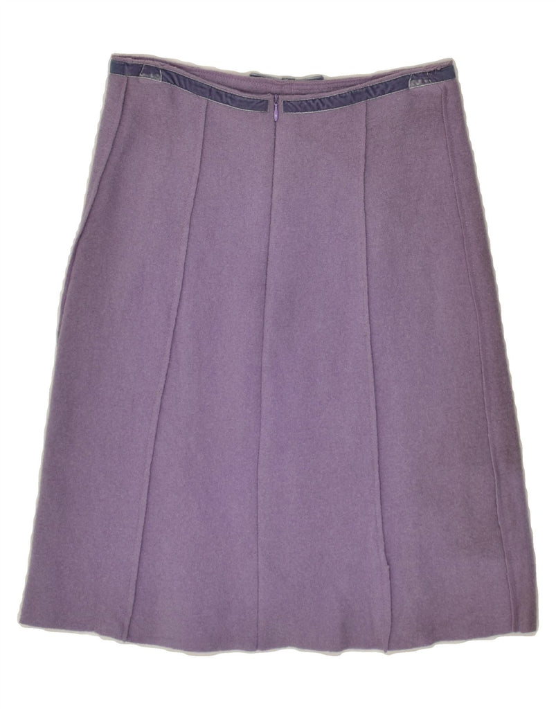 VINTAGE Womens A-Line Skirt IT 42 Medium W28 Purple Wool | Vintage Vintage | Thrift | Second-Hand Vintage | Used Clothing | Messina Hembry 