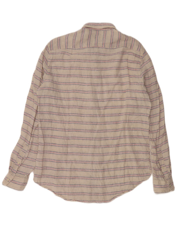 Zara Mens Slim Fit Shirt XL Grey Striped