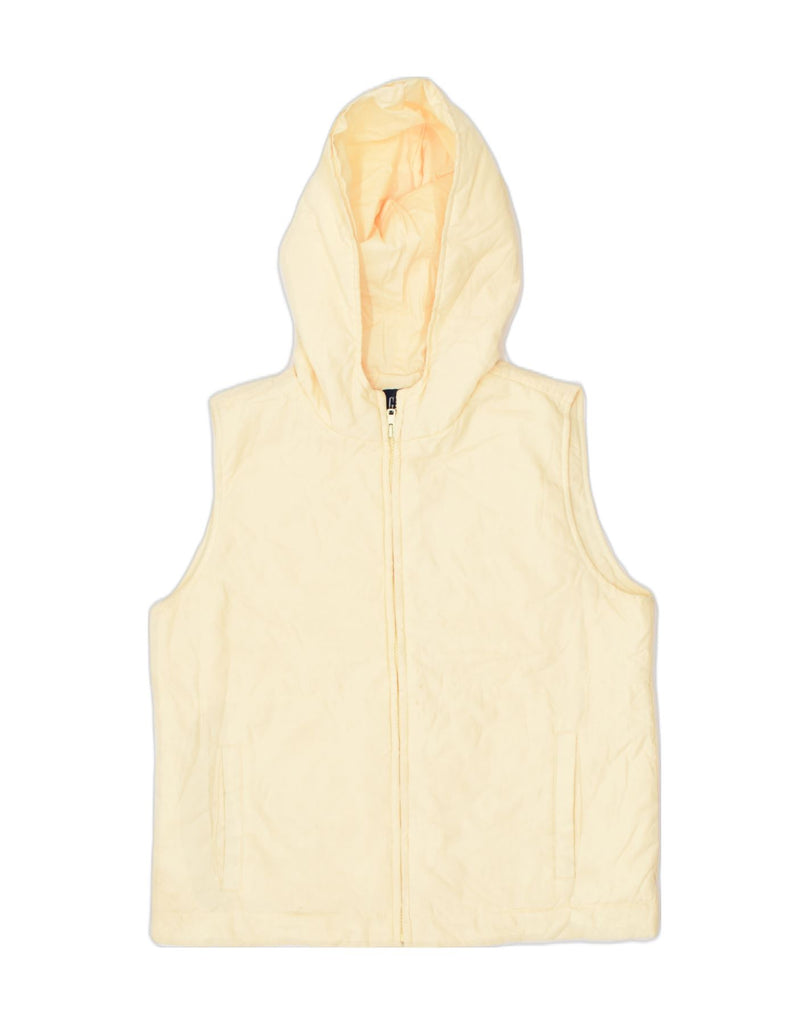 GAP Womens Hooded Gilet UK 14 Medium Yellow Polyester | Vintage | Thrift | Second-Hand | Used Clothing | Messina Hembry 