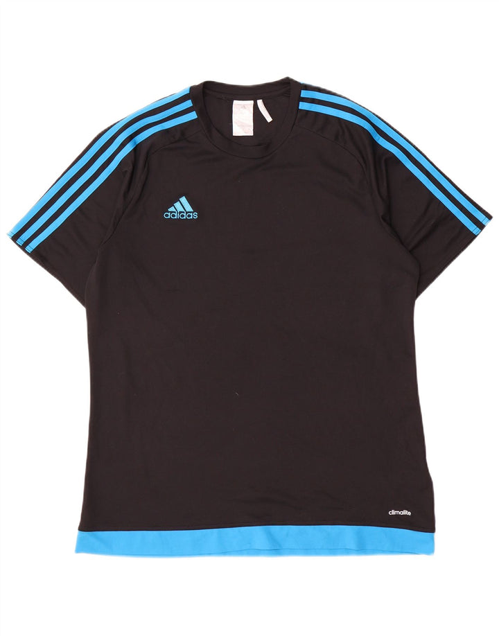 Adidas Mens Climalite T-Shirt Top Large Black Polyester