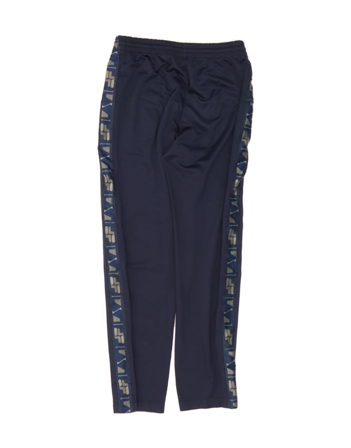 FILA Womens Graphic Tracksuit Trousers IT 44 Medium Navy Blue Polyester Vintage Fila and Second-Hand Fila from Messina Hembry 