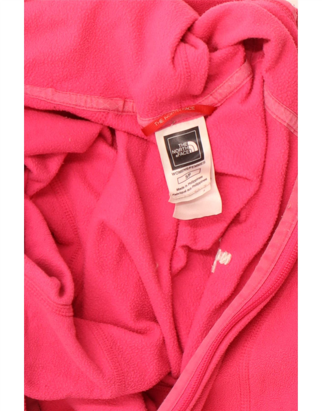 THE NORTH FACE Womens Hooded Fleece Jacket UK 10 Small Pink Polyester
