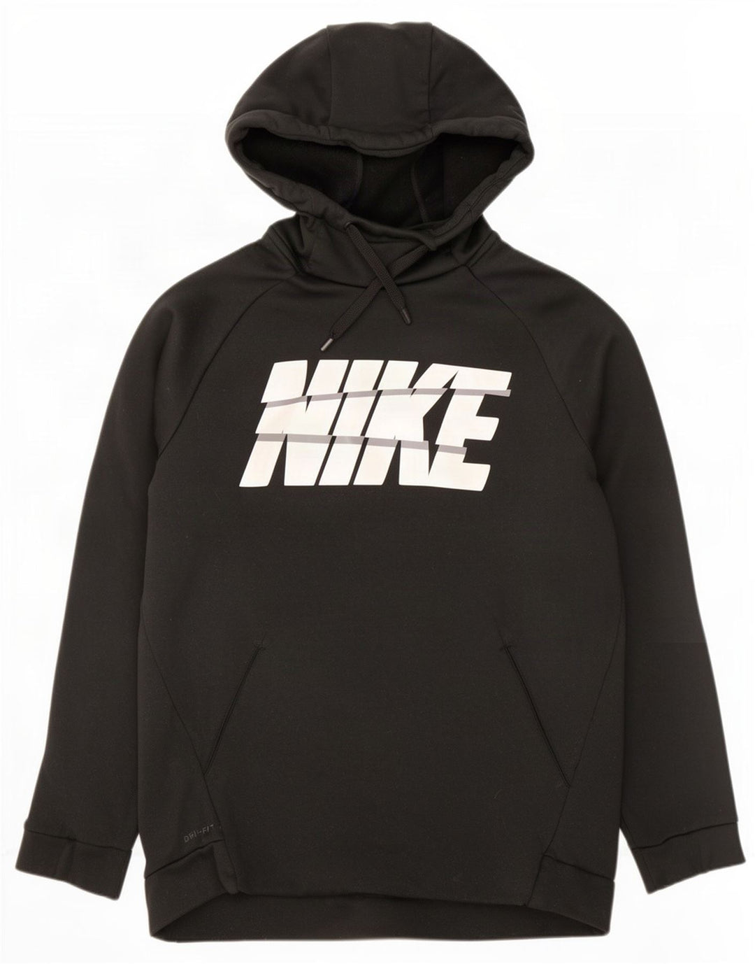 Nike Mens Dri Fit Graphic Hoodie Jumper Medium Black Polyester