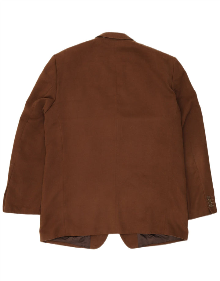 ROBBIE Mens 3 Button Blazer Jacket UK 42 XL Brown Polyester