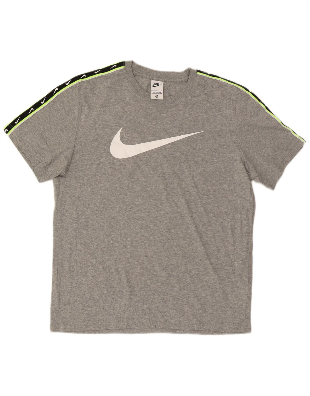 Nike Mens Graphic T-Shirt Top Large Grey Colourblock Cotton