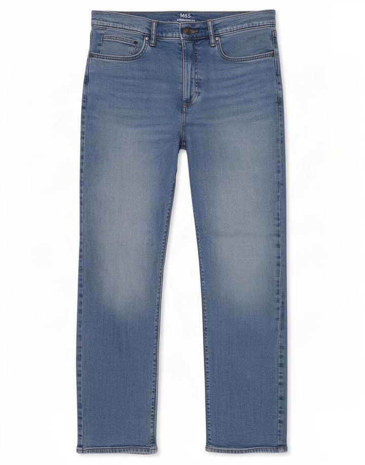 Marks & Spencer Mens Straight Jeans W32 L33 Blue Cotton