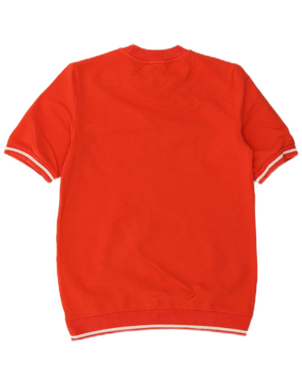 Cos Womens Short Sleeve Sweatshirt Jumper UK 6 XS Orange Cotton