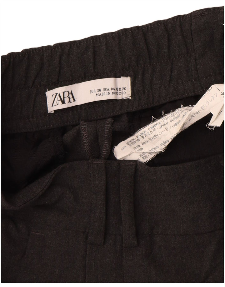 Zara Womens Pegged Chino Trousers EU 36 Small W26 L25 Grey Polyester