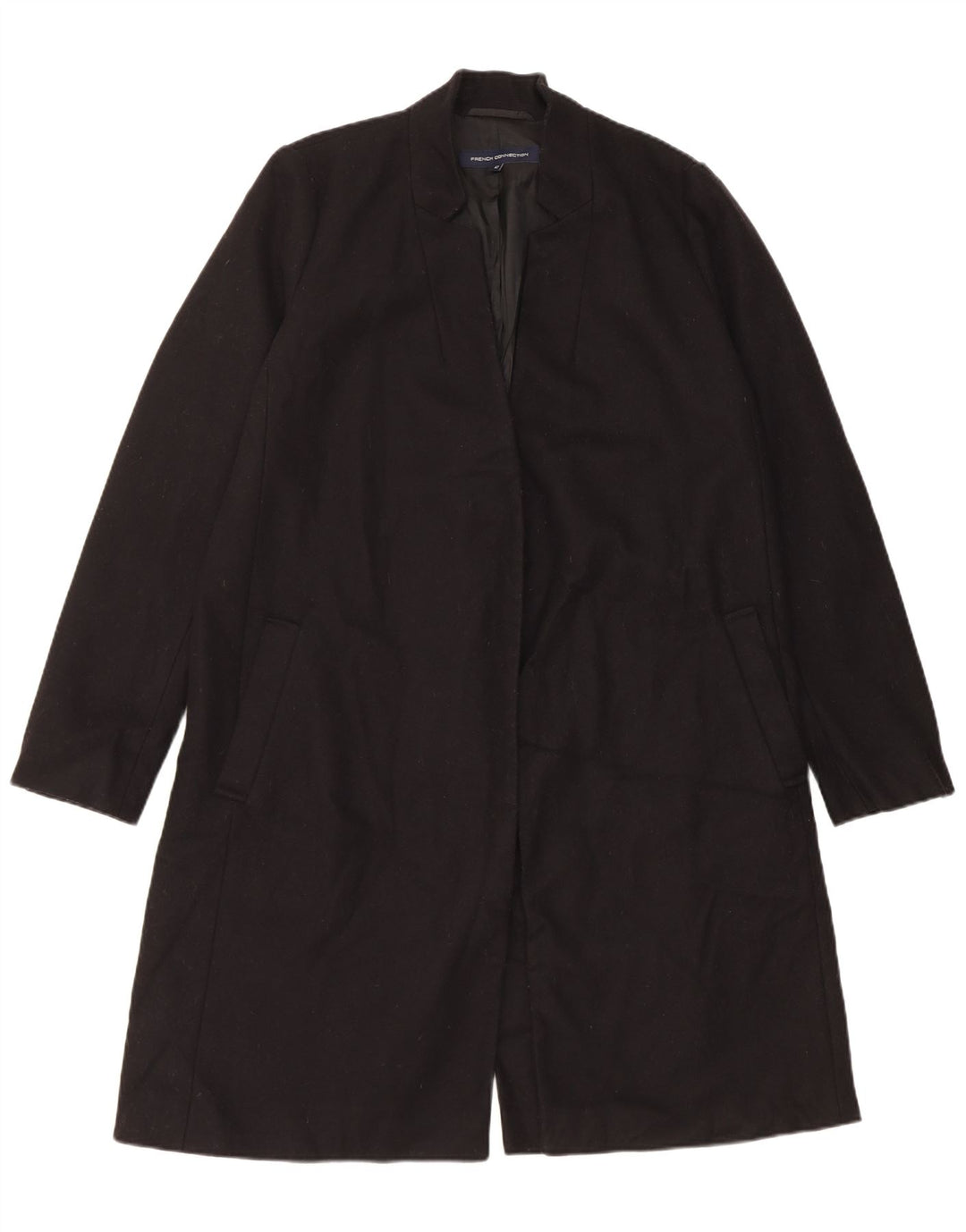 French Connection Womens Oversized Overcoat UK 12 Medium Black Wool
