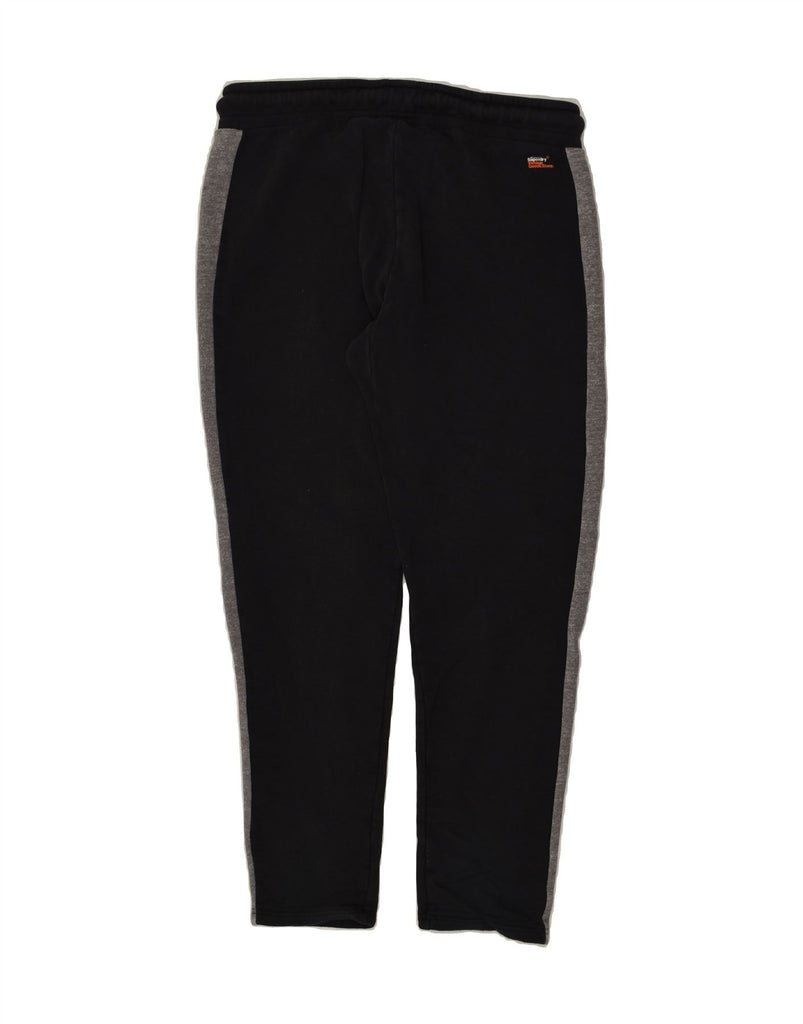 SUPERDRY Mens Tracksuit Trousers Large Black Colourblock Cotton | Vintage Superdry | Thrift | Second-Hand Superdry | Used Clothing | Messina Hembry 