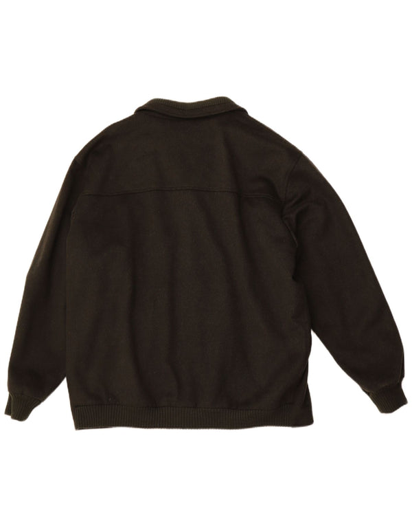 MERLET Mens Bomber Jacket IT 56 3XL Khaki Wool