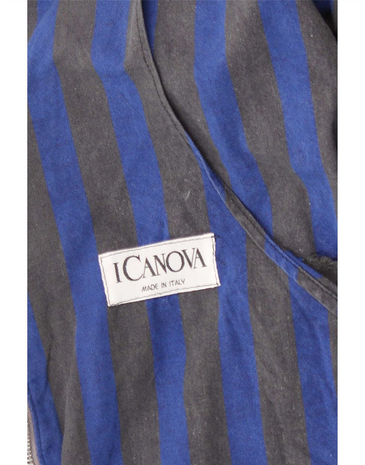 Vintage Womens Bomber Jacket UK 18 XL Blue Striped