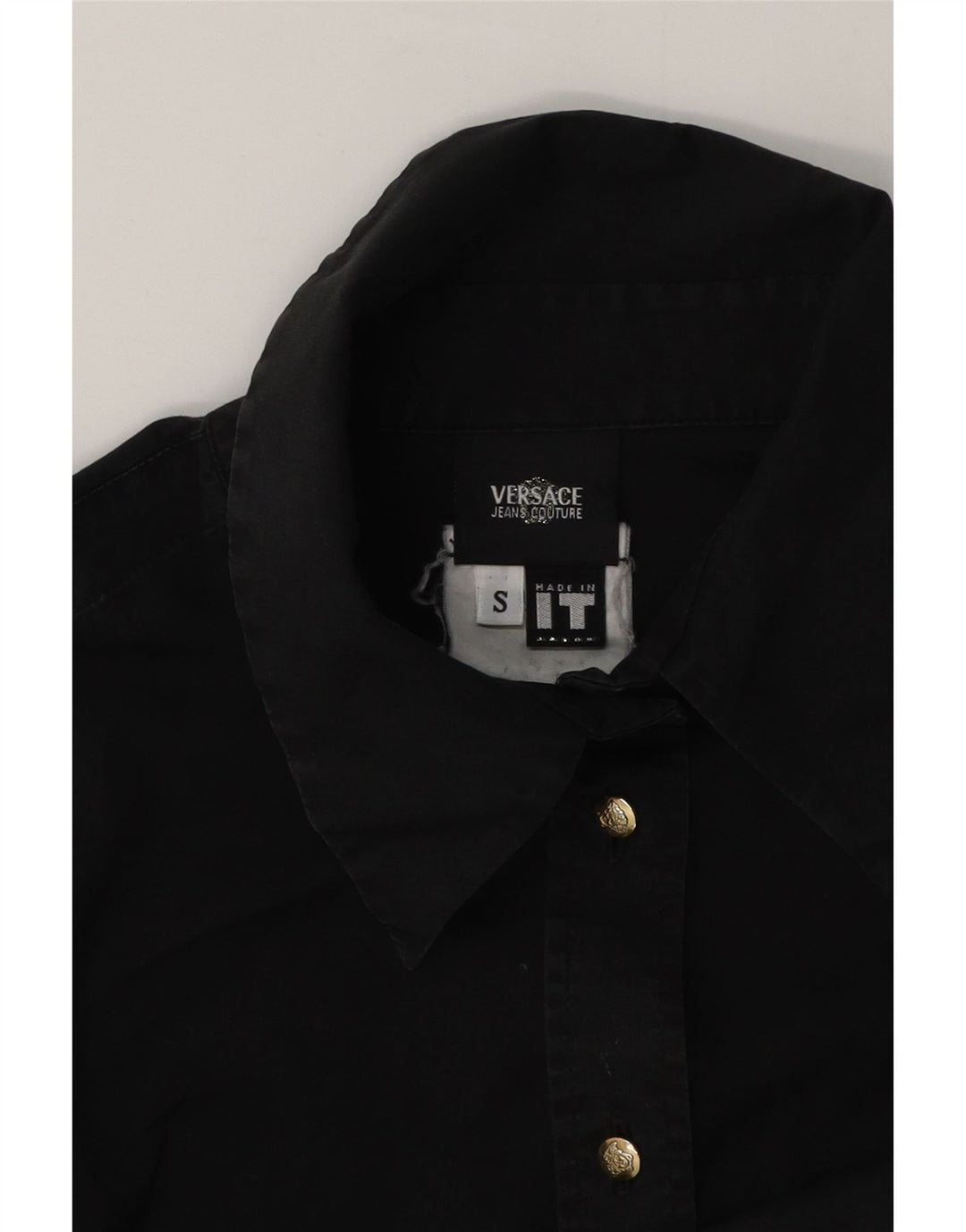 Versace Womens Formal Shirt UK 10 Small Black