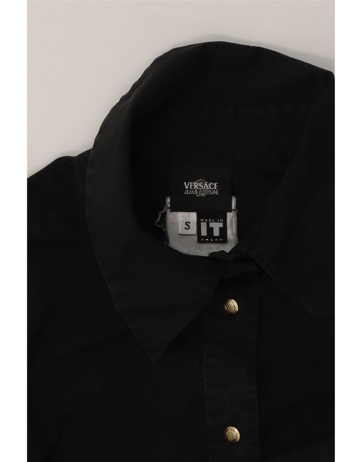 Versace Womens Formal Shirt UK 10 Small Black