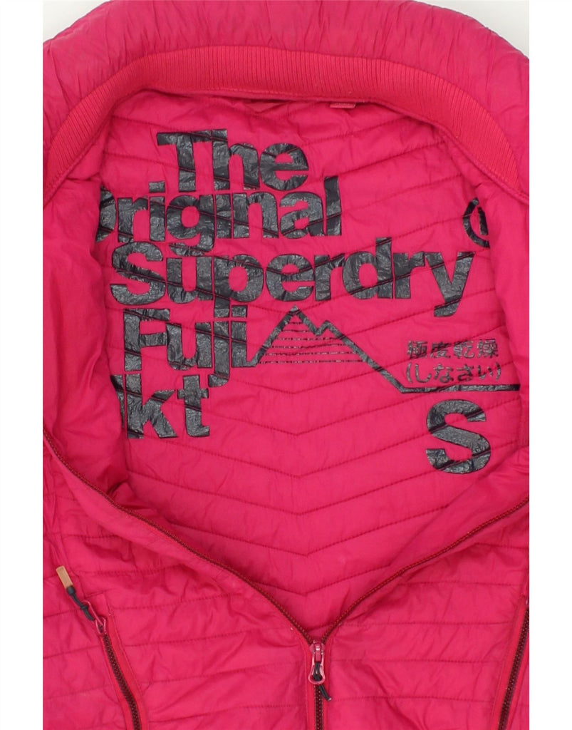 SUPERDRY Womens Hooded Padded Jacket UK 10 Small Pink Polyester | Vintage Superdry | Thrift | Second-Hand Superdry | Used Clothing | Messina Hembry 