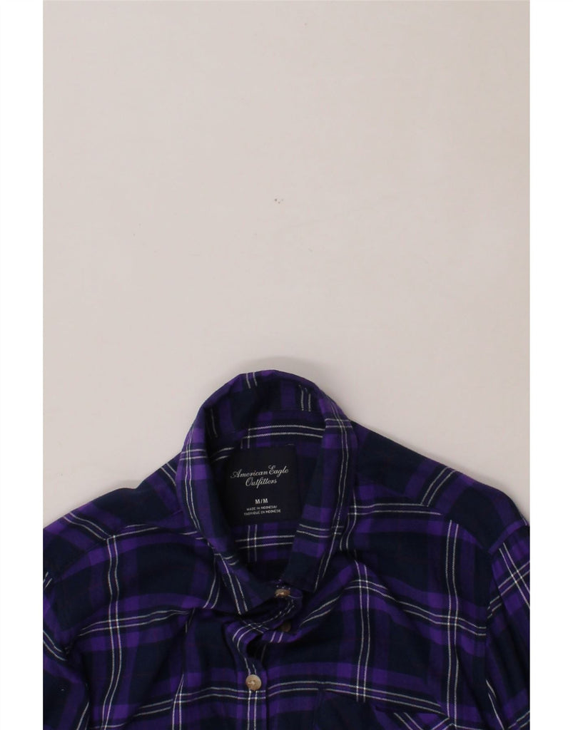AMERICAN EAGLE OUTFITTERS Womens Flannel Shirt UK 14 Medium Purple Check Vintage American Eagle Outfitters and Second-Hand American Eagle Outfitters from Messina Hembry 