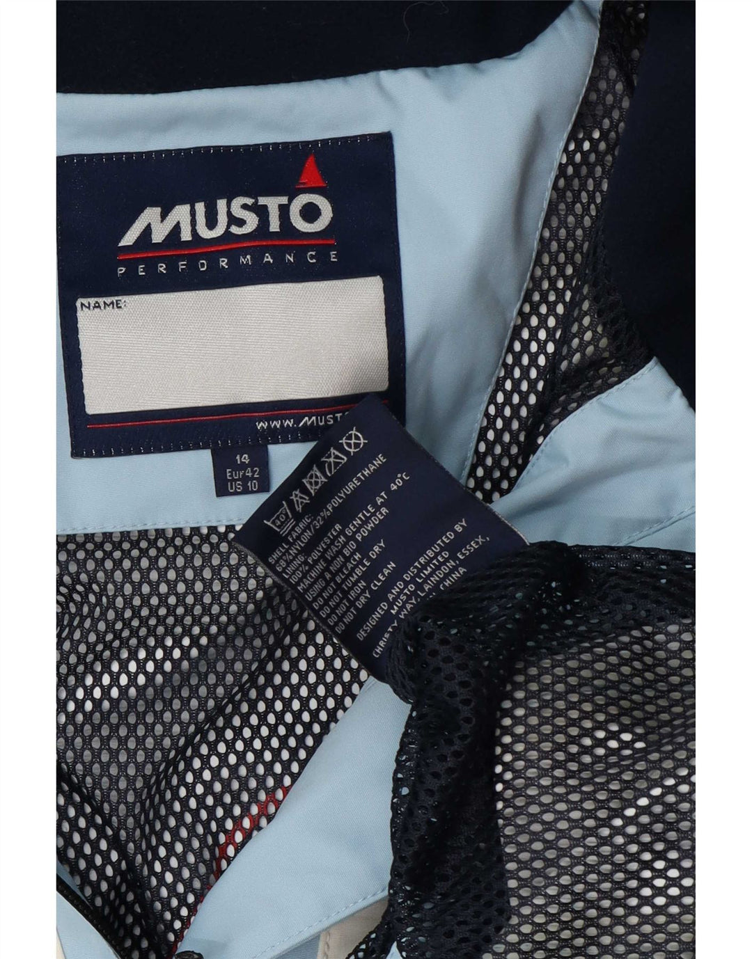 Musto Womens Graphic Rain Jacket UK 14 Large Blue Colourblock Nylon