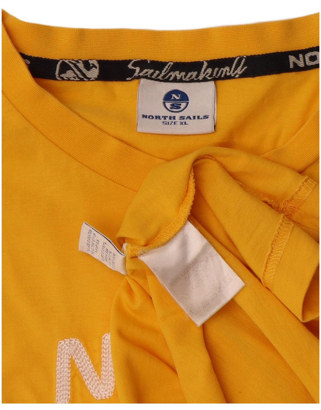 North Sails Mens Graphic T-Shirt Top XL Yellow Cotton
