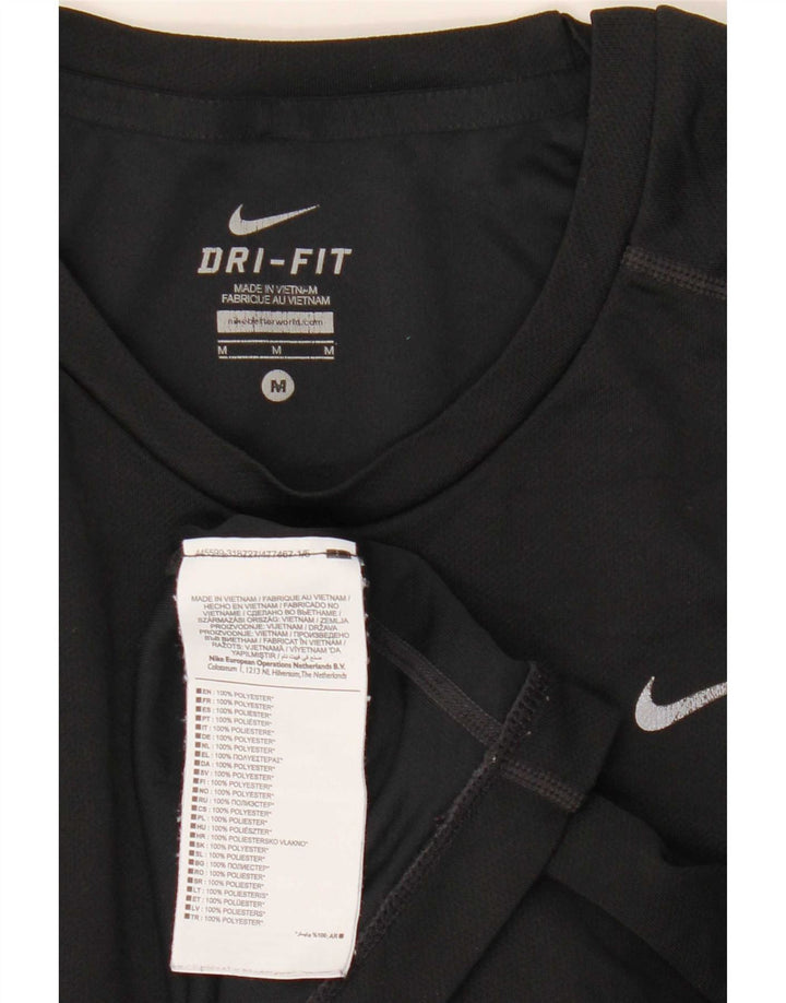 Nike Mens Dri Fit T-Shirt Top Medium Black Polyester