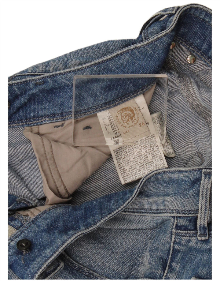 Diesel Womens Nevy Distressed Straight Jeans W26 L30 Blue Cotton