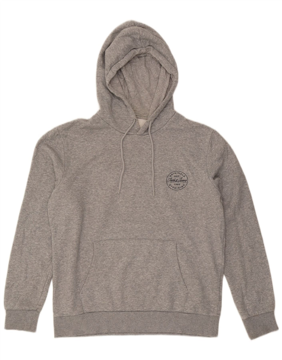 Jack & Jones Mens Hoodie Jumper Large Grey Cotton