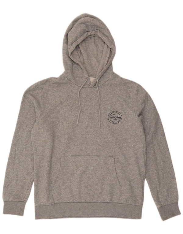 Jack & Jones Mens Hoodie Jumper Large Grey Cotton
