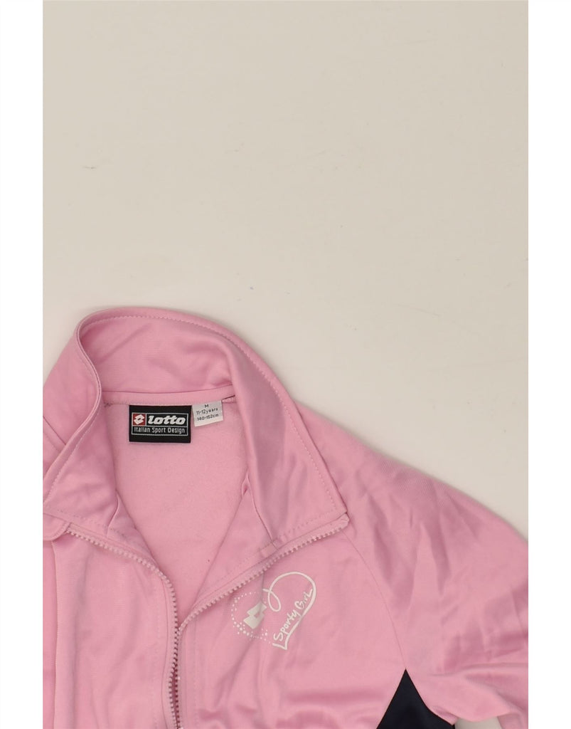 LOTTO Girls Tracksuit Top Jacket 11-12 Years Medium Pink Colourblock | Vintage Lotto | Thrift | Second-Hand Lotto | Used Clothing | Messina Hembry 