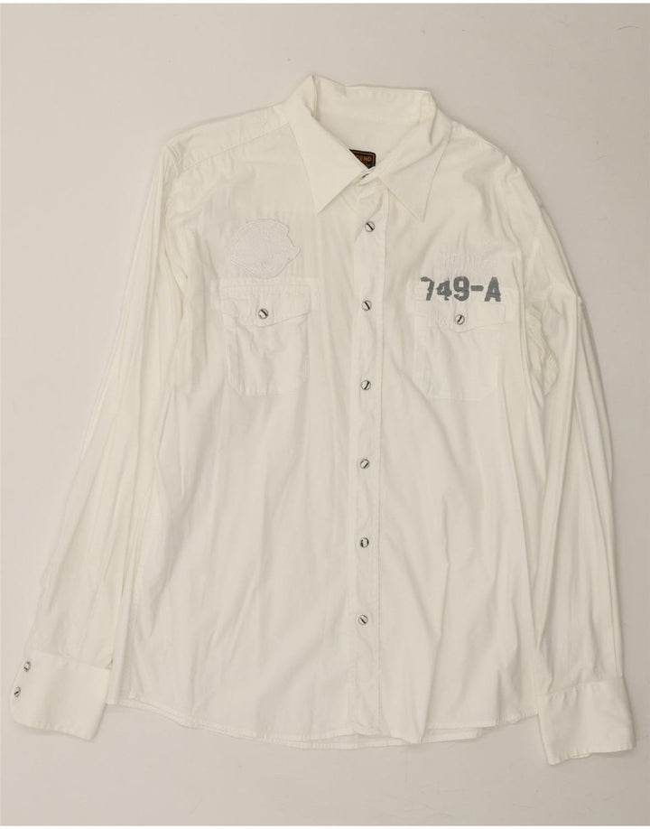 PME LEGEND Mens Graphic Shirt XL White Vintage Pme Legend and Second-Hand Pme Legend from Messina Hembry 