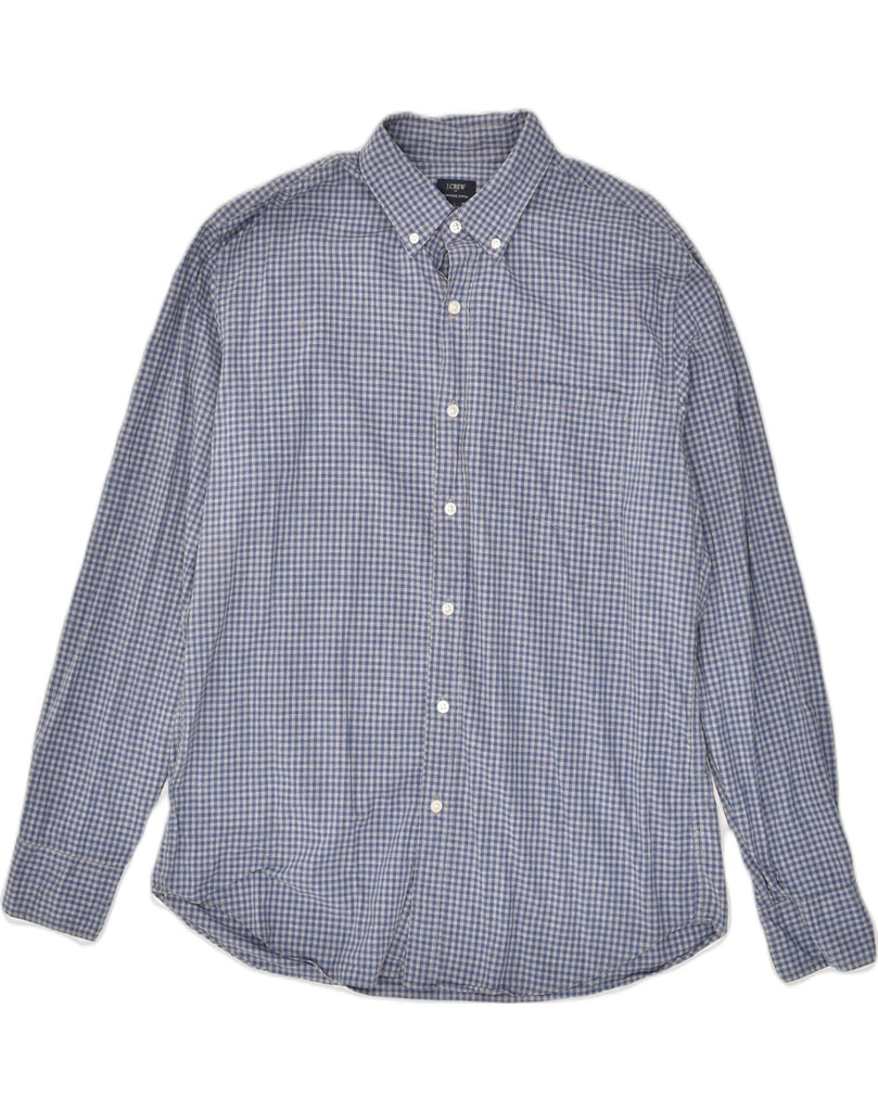 J. CREW Mens Shirt Large Blue Check Cotton | Vintage J. Crew | Thrift | Second-Hand J. Crew | Used Clothing | Messina Hembry 