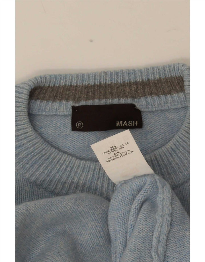 Mash Mens Crew Neck Jumper Sweater 2XL Blue Wool