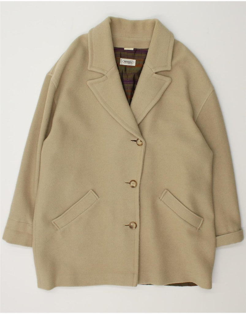 MISSONI Womens Overcoat UK 20 2XL Beige Vintage Missoni and Second-Hand Missoni from Messina Hembry 