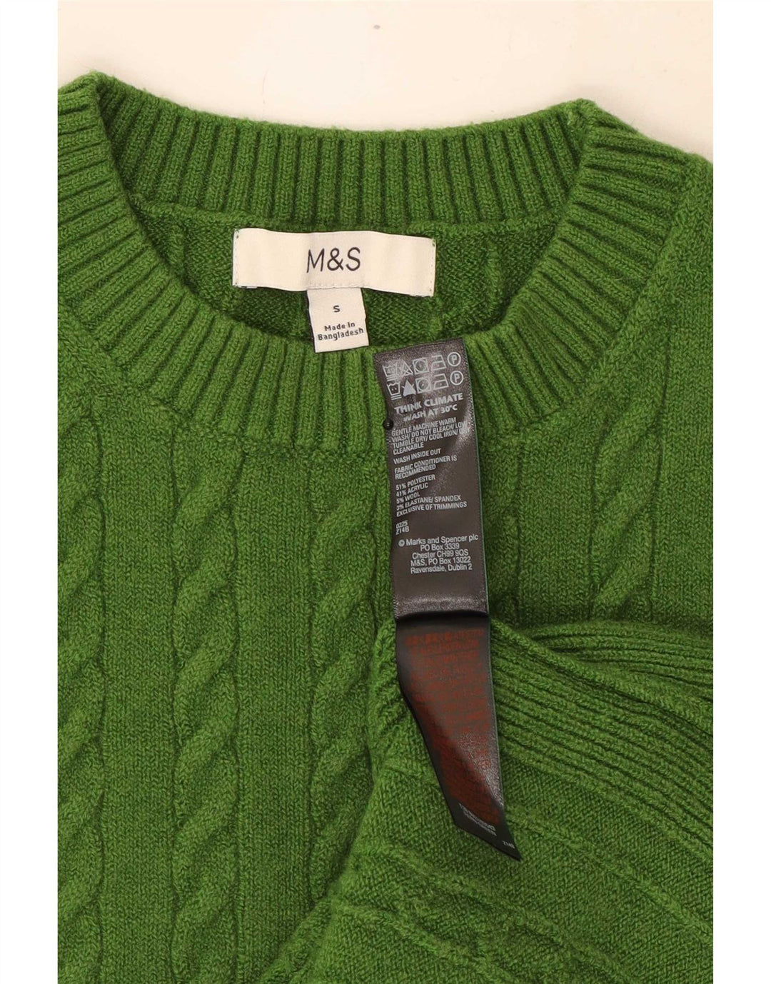 Marks & Spencer Womens Vest Tank Top UK 10 Small Green Polyester