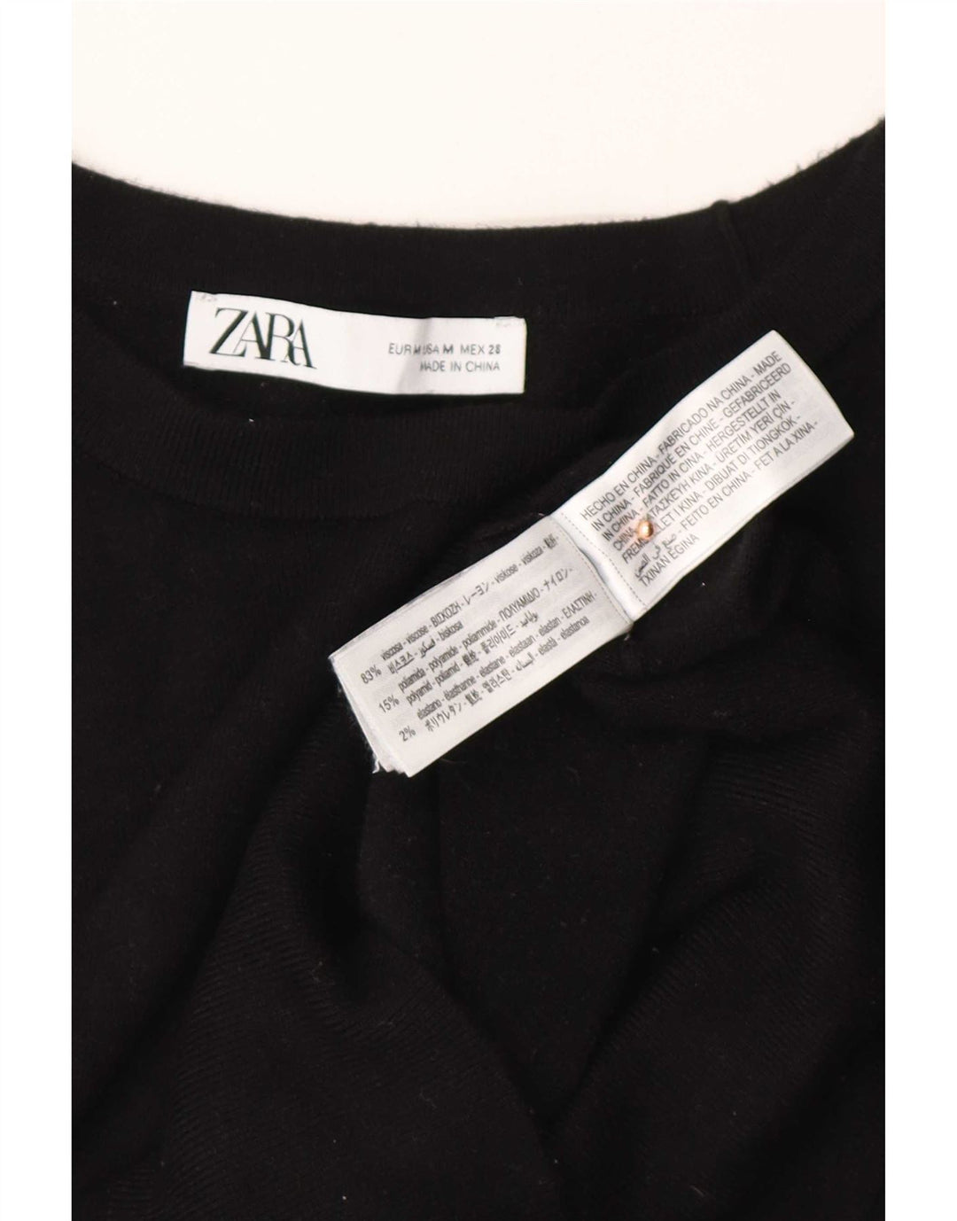 Zara Womens Boat Neck Jumper Sweater UK 14 Medium Black Viscose