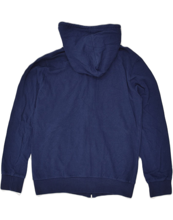 LOTTO Womens Zip Hoodie Sweater UK 14 Medium Navy Blue Cotton | Vintage Lotto | Thrift | Second-Hand Lotto | Used Clothing | Messina Hembry 