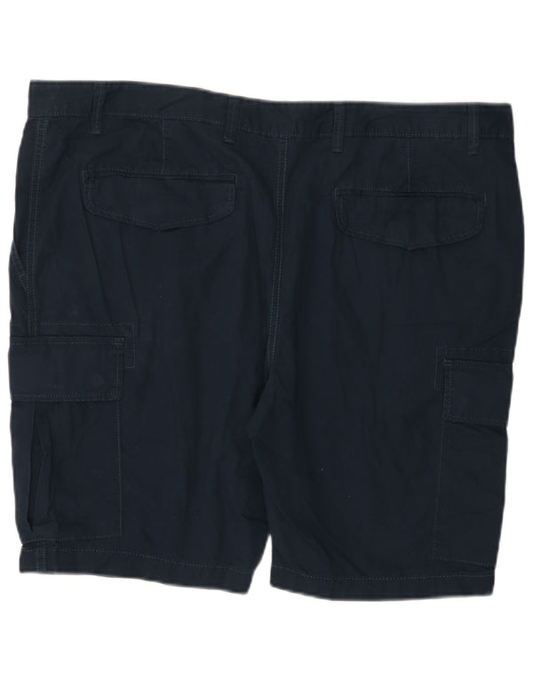 Marks & Spencer Mens Cargo Shorts W42 2XL Navy Blue Cotton