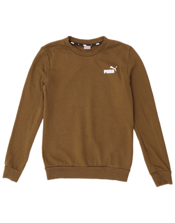 Puma Womens Sweatshirt Jumper UK 6 XS Khaki Cotton