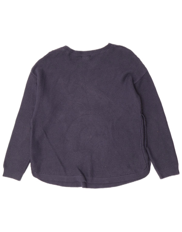 Fat Face Womens Crew Neck Jumper Sweater UK 14 Large Navy Blue Viscose