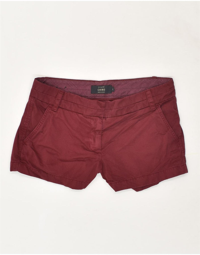 J. CREW Womens Chino Low Waist Hot Pants US 4 Small W32 Maroon Cotton | Vintage J. Crew | Thrift | Second-Hand J. Crew | Used Clothing | Messina Hembry 