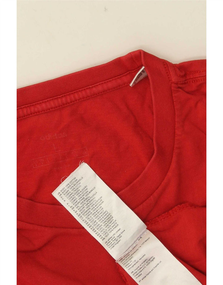 Adidas Mens Graphic T-Shirt Top Large Red Cotton