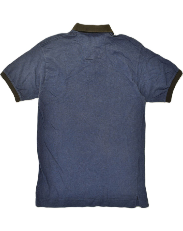 NAUTICA Mens Slim Polo Shirt Large Navy Blue Geometric Cotton | Vintage Nautica | Thrift | Second-Hand Nautica | Used Clothing | Messina Hembry 