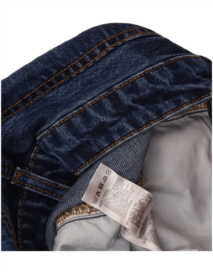 Reiss Mens Distressed Wide Leg Jeans  W30 L33 Blue Viscose