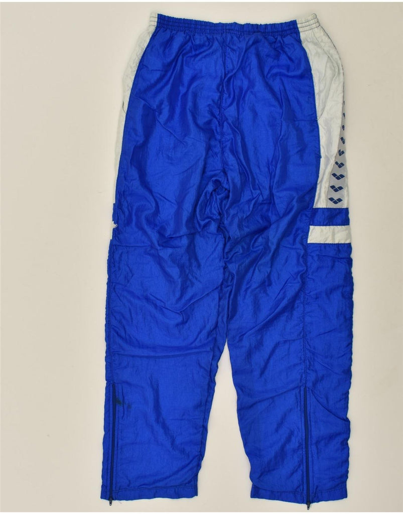 ARENA Mens Graphic Tracksuit Trousers Large Blue Colourblock Polyamide | Vintage Arena | Thrift | Second-Hand Arena | Used Clothing | Messina Hembry 