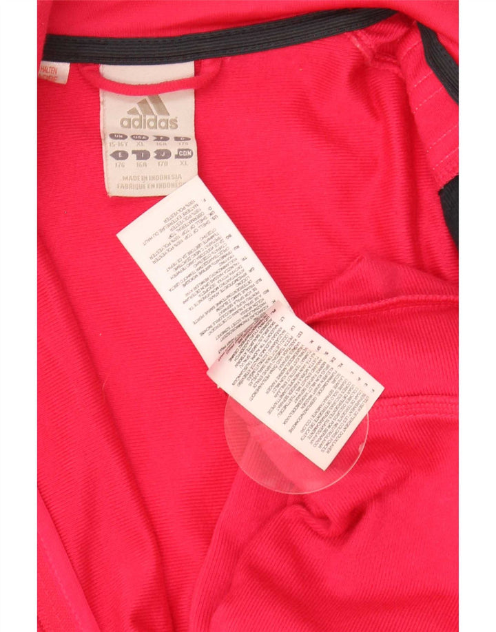 Adidas Girls Tracksuit Top Jacket 15-16 Years Pink Colourblock Polyester