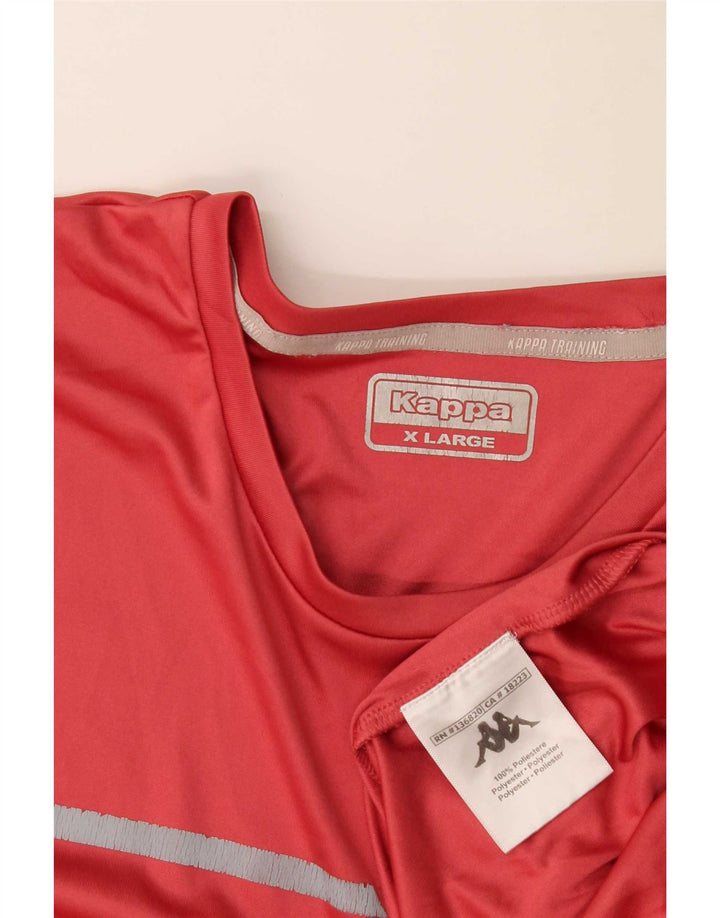 Kappa Mens T-Shirt Top XL Red Polyester
